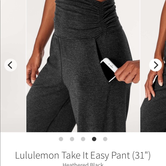lululemon take it easy pant sz 6 HEATHERED BLACK - Picture 3 of 9